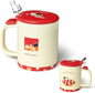 Jottings Retro Ceramic Cat Mug, 11 oz Cute Coffee Cup by Jottings