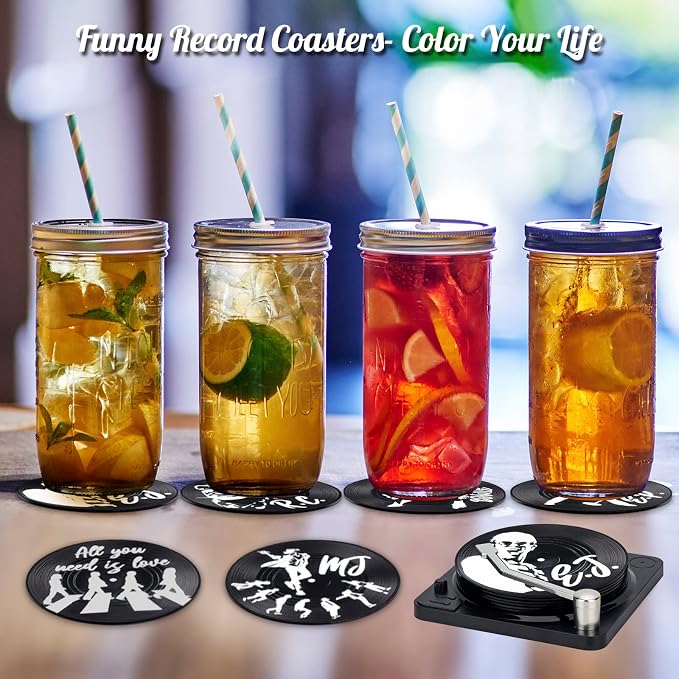 Retro Vinyl Record Coasters - Image 6