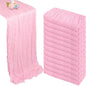 12 Pack Pink Cheesecloth Table Runner 10ft Boho Gauze Fabric Cheese Cloth Table by Pepmily