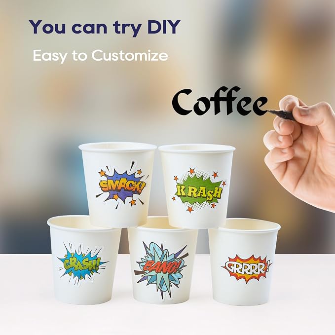 LITOPAK 300 Count 6 oz Paper Cups, Disposable White Paper Coffee Cups | Bulk - Image 4