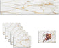Mcalk Luxury Gold Marble Table Runner and Placemats Set of 6 Pieces, Gold Marble Placemats, Modern Cloth Place Mats Indoor for Kitchen,Washable Linen Material for Dining Table
