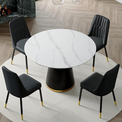 Round Dining Table Set for 4, Modern 45'' Small Dining Table for Kitchen, Space Saving, Easy Assembly