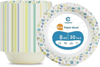 30 Pack Paper Bowls, 8 Oz Disposable Soup Bowl, Heavy Duty Printed Disposable - Image 9