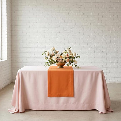 Solino Home 100% Pure Linen Dining Table Runner Orange, Fete 14 x 120 in | - Image 2