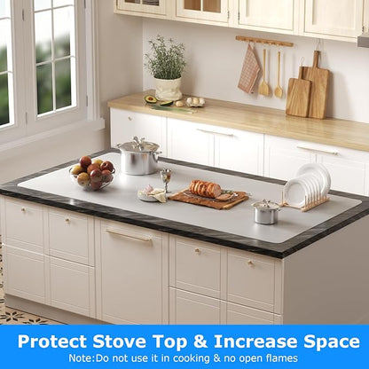 Silicone Mats for Kitchen Counter 47.2"x23.6"x0.08”, Largest Heat Resistant Mats for Countertop, Kitchen Island Silicone Protector Placemats Nonslip Extra Large Counter Mat (Translucent)