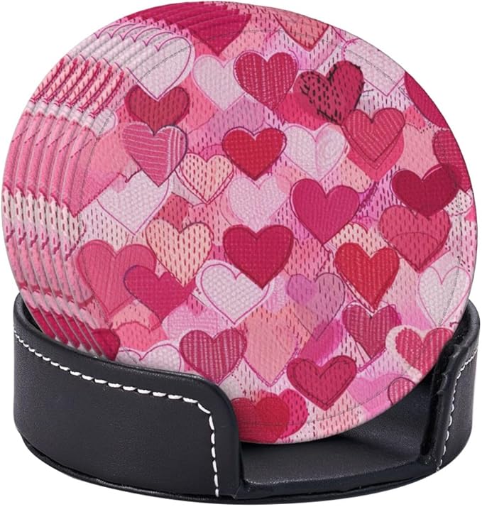 90s Retro Hot Pink Heart Coasters - Image 2
