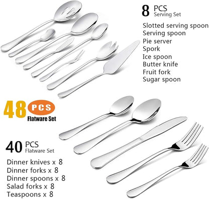 HaWare 48 Pieces Silverware Set - Image 2