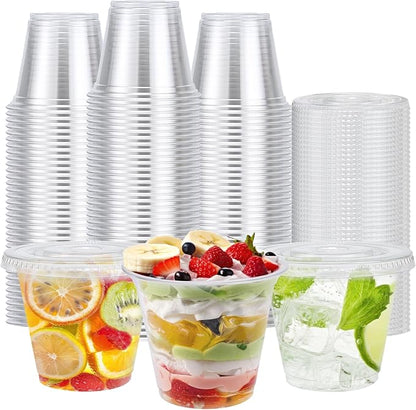 BYSNOW 100 Pack 9 oz Clear Plastic Dessert Cups by BYSNOW
