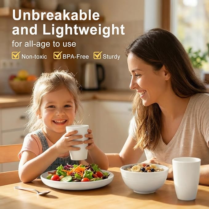 Dinnerware Sets for 8, Wheat Straw Plate and Bowl Set, Unbreakable Kitchen Set - Image 5