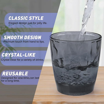 Topsky 10 oz Plastic Water Tumblers | Set of 4 Transparent Unbreakable Drinking - Image 3