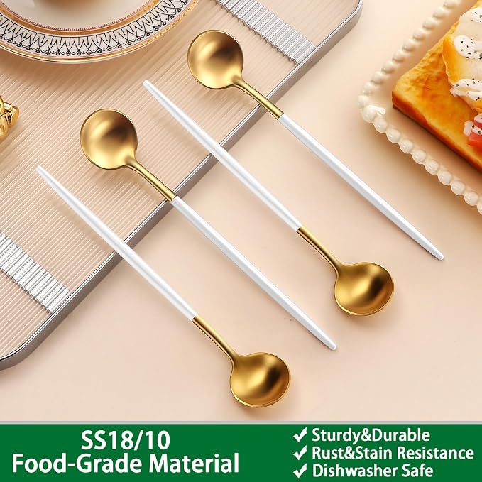 9 Inches Satin Gold Stainless Steel 18/10 Iced Teaspoons - Image 3