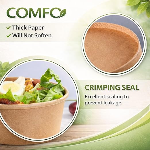 TOPtoper 80 Pcs 30 Oz【WITHOUT LIDS】 Large Paper Bowls Disposable Soup Bowls - Image 3