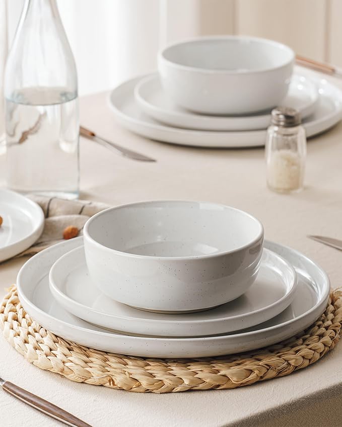 Famiware Milkyway 24-Piece Stoneware Dinnerware Set, Dishes Set - Image 3