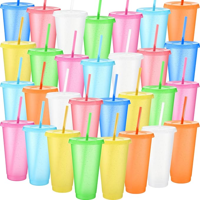 Honeydak 30 Pack Tumbler with Straw and Lid Cups by Honeydak