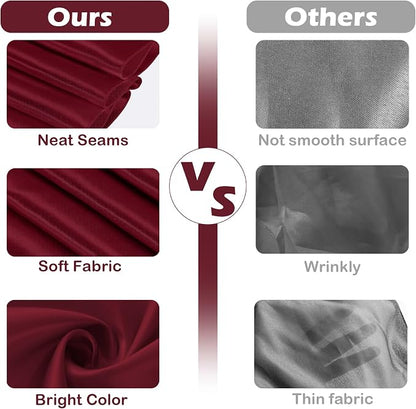10 Pack Satin Table Runner Burgundy 12x108In Long, Bright Silk Table Runner | - Image 3