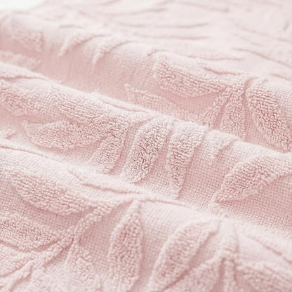 Artoid Mode Pink Soft 3D Jacquard Leaves 100%Cotton Spring Table Runner - Image 7