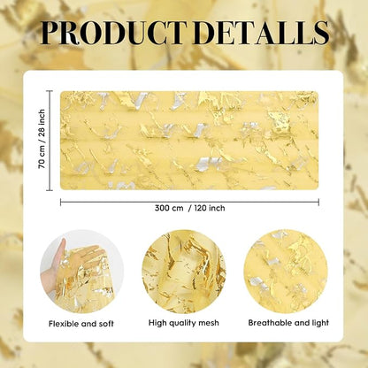 Artoid Mode Marble Pattern Yellow Gauze Table Runner 10FT, Glitter Metallic - Image 7