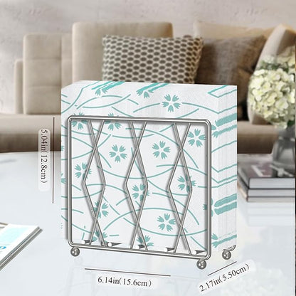Napkin Holder for Table, Modern Metal Napkin Holders for Paper Napkins & Kitchen Dining & Countertops, Cocktail Upright Napkin Holder Dispenser Suitable for All Room Decors (Large, Silver)