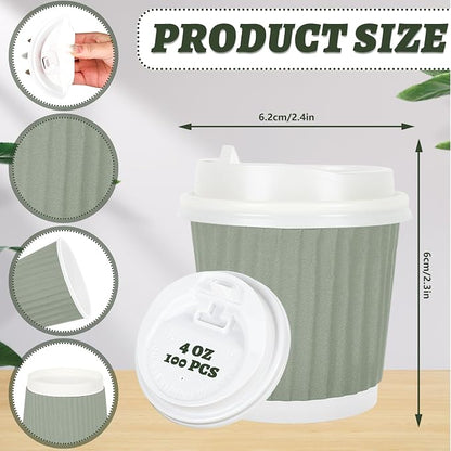 Whaline 100 Pcs Sage Green Disposable Espresso Cups - Image 2