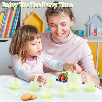 MCGMITT Tea Party Set for Toddler 3-5, Includes Teapot, 4 Tea Cups and Coasters - Image 3