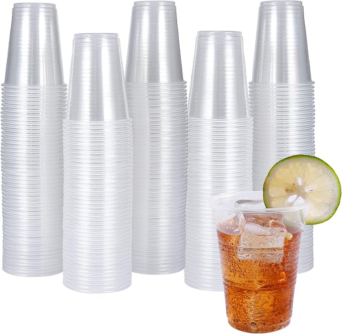 Turbo Bee 300 Pack 9oz Clear Plastic Cups，Disposable Mouthwash Cups, Drinking by TurboBee