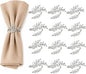 Silver Wheat Napkin Rings Set of 12, Metal Holders by HomePage