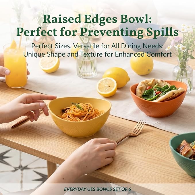 Wheat Straw Bowls Unbreakable Cereal Bowls 26 OZ Serving Bowls - Image 7