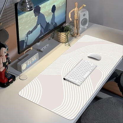 iCasso Big Desk Pad, XXL Extended Gaming Mouse Pad, Large Mouse Pad for Desk Rubber Base Mousepad with Stitched Edges, Keyboard Mouse Mat for Work, Game, Office, Home, Lines