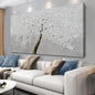 VAYIMDH Botanical Wall Decor for Living Room White with Gold Painting on Canvas Floral Wall Art Nature Artwork for Office Home 29"x 58" Hand Painted
