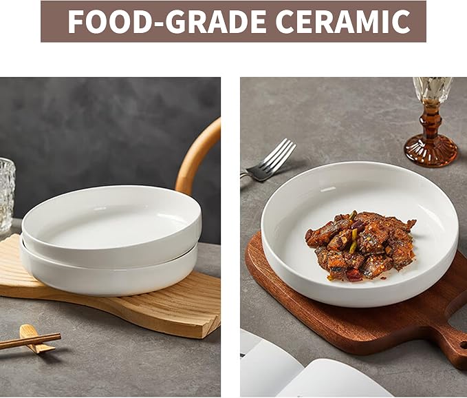 8" Ceramic Pasta Bowls Set of 4, - Image 5