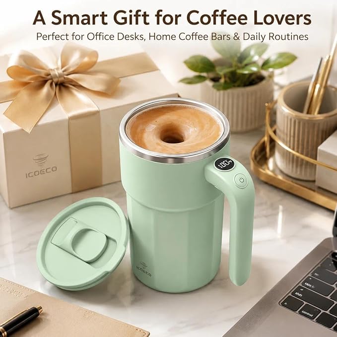 Self Stirring Coffee Mug, 12oz Rechargeable Magnetic Mixing Cup - Image 7