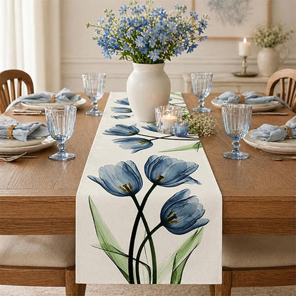Floral Table Runner Mode Flowers Spring Summer Table Runner Seasonal Table - Image 3
