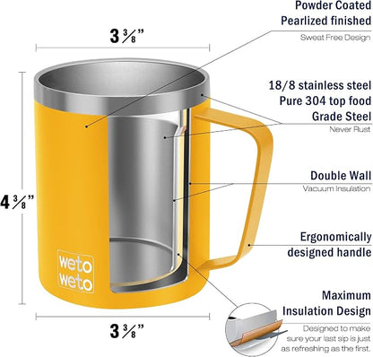 WETOWETO 14 oz Coffee Mug, Vacuum Insulated Camping Mug - Image 3