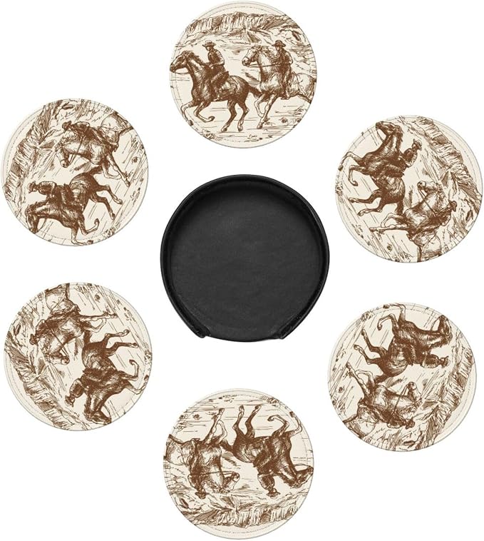 Western Desert Vintage Cowboy Coasters - Image 4