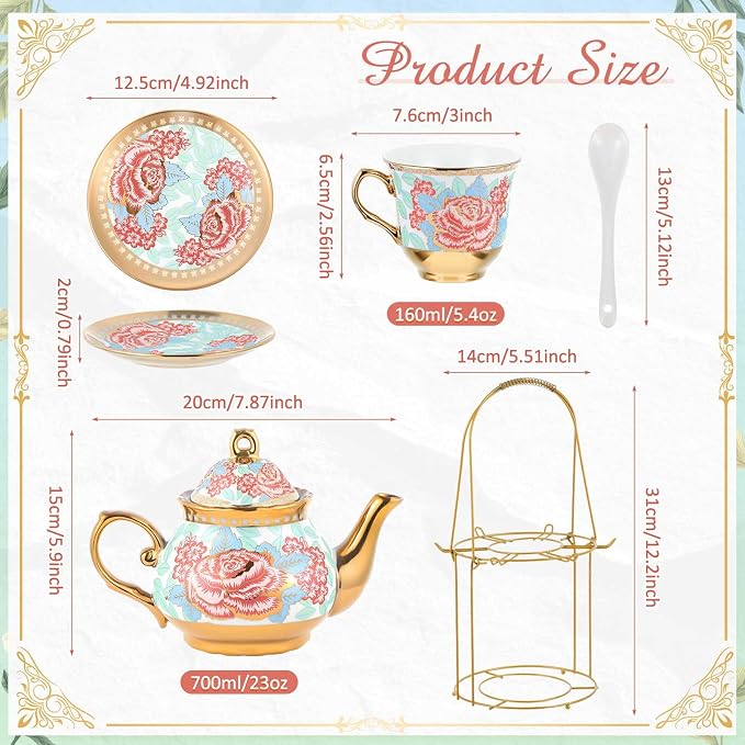 Zhehao 20 Pcs Porcelain Tea Set - Image 2