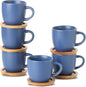 Hasense Espresso Cups and Saucers Set of 6, Demitasse Cups by Hasense