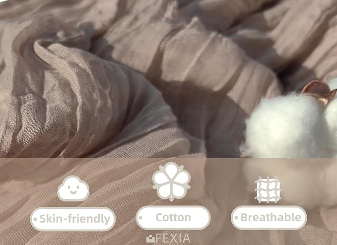 Nude Brown Cheesecloth Table Runner Wedding Decorations Boho Decor | 35x120 - Image 4