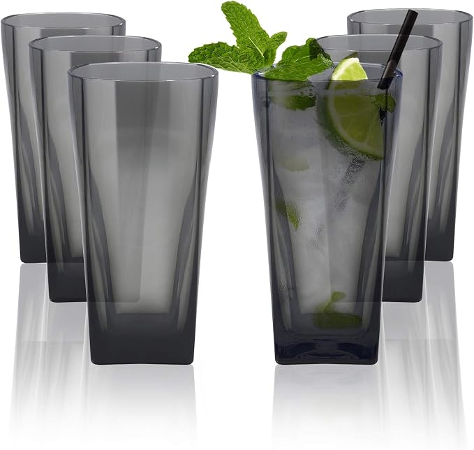 Top-spring 12 Oz Reusable Plastic Water Tumbler 6pcs Grey BPA Free | Thickened by Top-spring