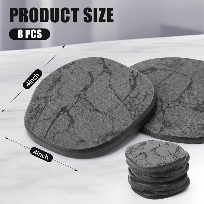 Diatomaceous Earth Coasters Set of 8，Cool Absorbent Quick-Dry Drink Coasters - Image 2