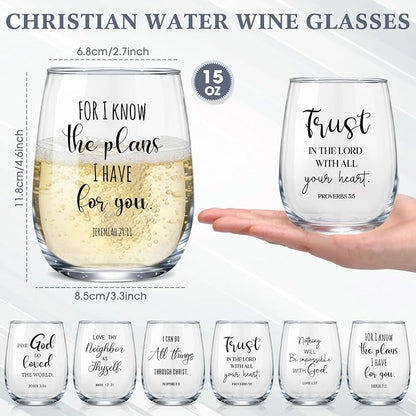 6 Sets Fathers Day Christian Funny Wine Glasses Gifts - Image 2