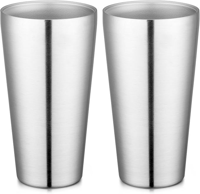Beasea Stainless Steel Cups 19 oz, 2 Pack Large 18.6oz 550ml Stainless Steel by Beasea