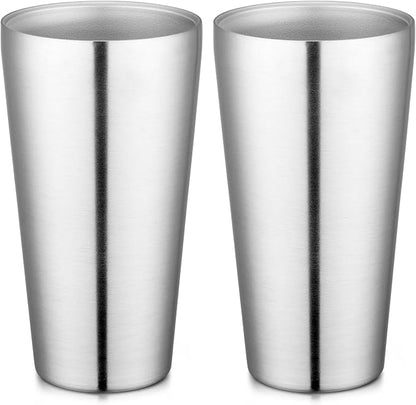 Beasea Stainless Steel Cups 19 oz, 2 Pack Large 18.6oz 550ml Stainless Steel by Beasea