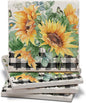 Thirstystone Sunflower Fields 4 Pack Tumbled Tile Stone Coasters | 4" Square by CounterArt