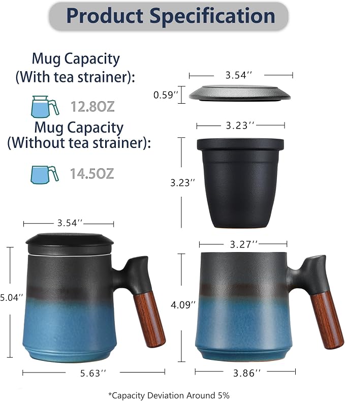 ZENS Tea Cup with Infuser and Lid - Image 4