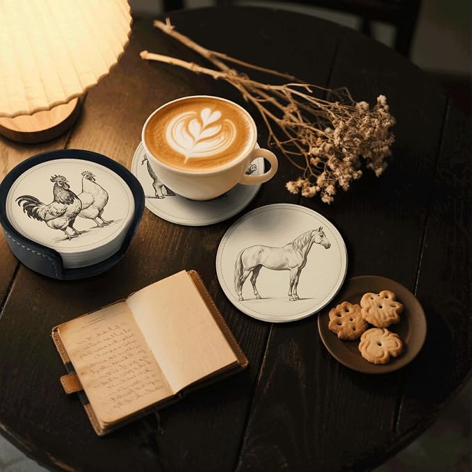6 Pcs Farm Animals Drink Coasters - Image 2