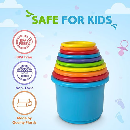KIDSTHRILL Rainbow Colors Baby Stacking Cups - Image 2