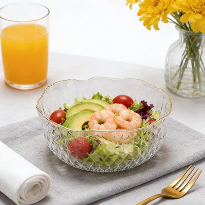 4 Pack 70 Ounce 8 Inch Round Clear Plastic Serving Bowls - Disposable Crystal Salad Mixing Bowls for Party, Salad, Fruit, Snack, Chip, Popcorn Catering