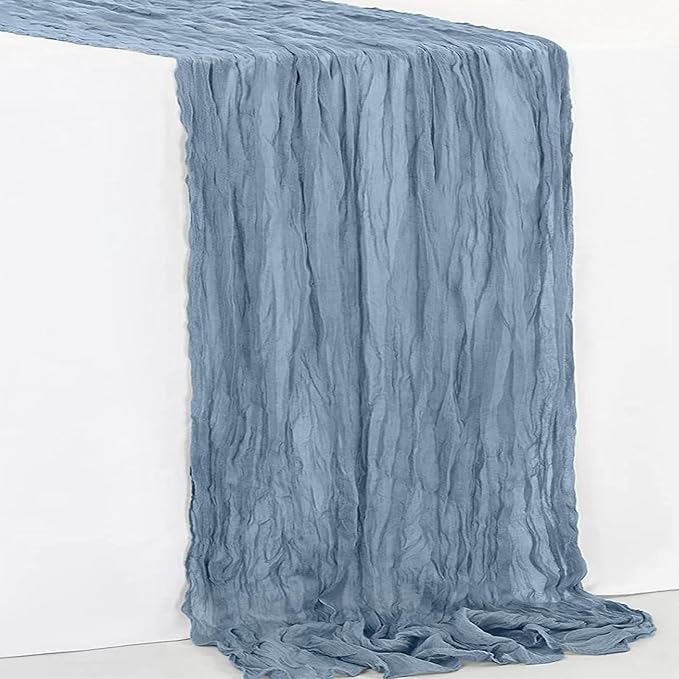 10 Pack Dusty Blue Cheesecloth Table Runner 35x120 Inch 10Ft Rustic Gauze - Image 7