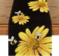 Artoid Mode Bee Sunflower Table Runner Black, Seasonal Spring Summer Flowers by ArtoidMode