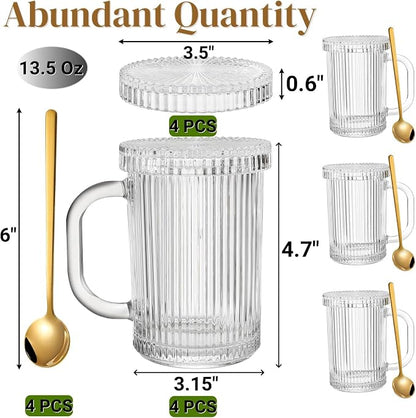 Noamus 4 Pack Glass Coffee Mugs - Image 2